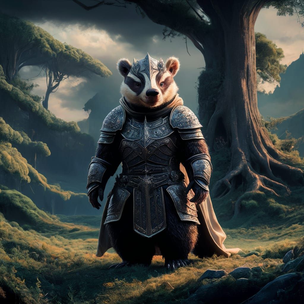 Anthropomorphic badger knight