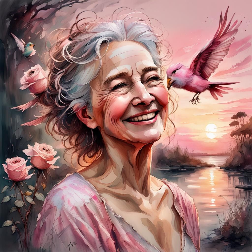 A happy older woman  by @undefined