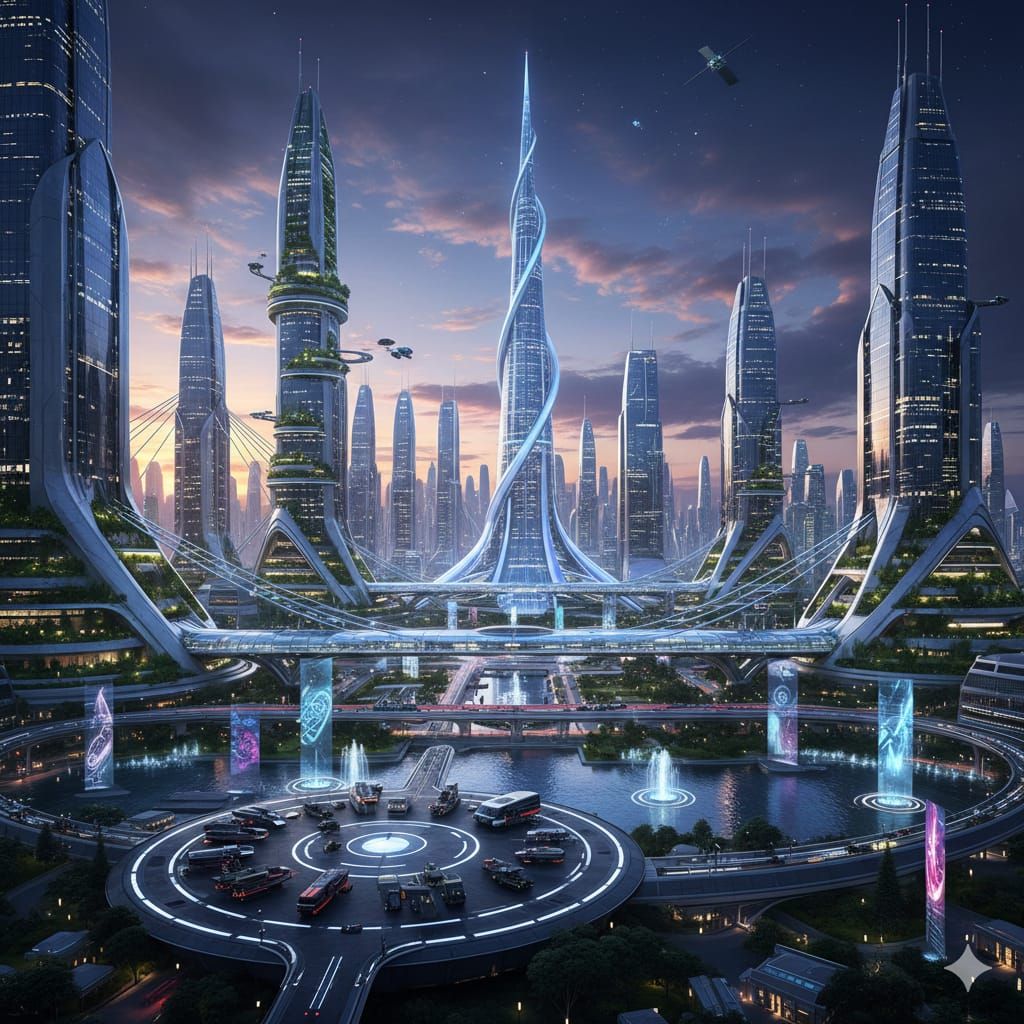 Neon Metropolis at Dusk