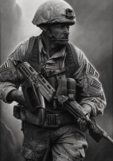 soldier oil painting by James Gurney hyperdetailed charcoal ...