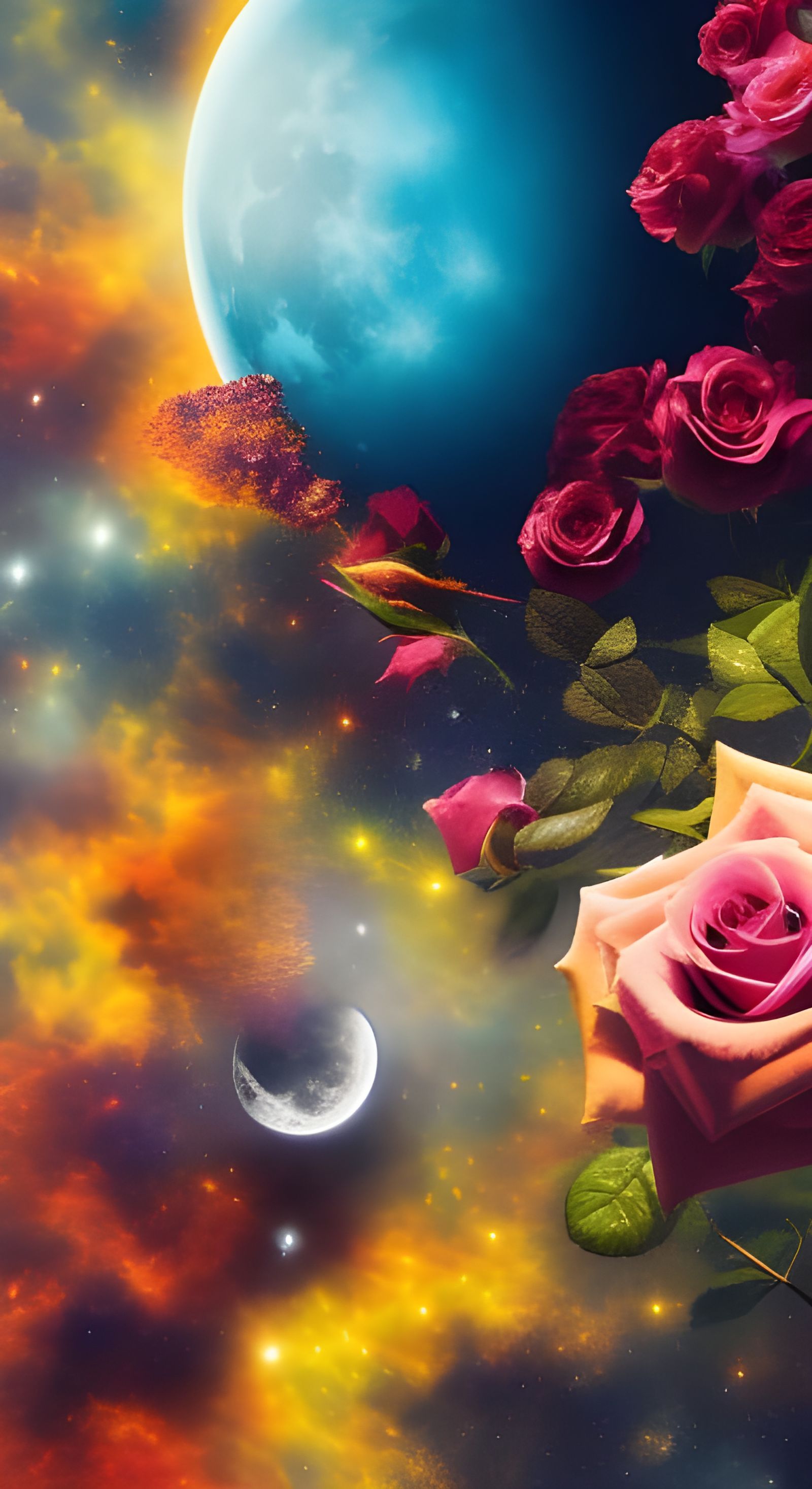 Rose in space - AI Generated Artwork - NightCafe Creator