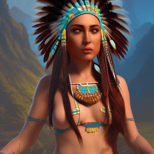 beautiful native american woman full body