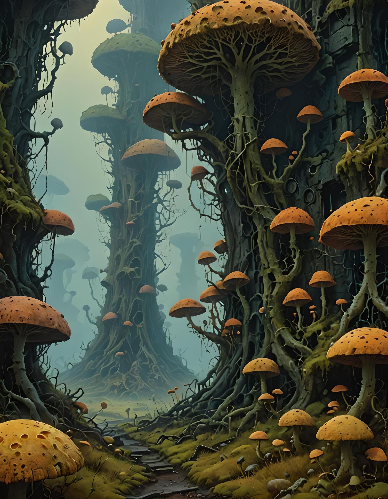 Fungal crust.