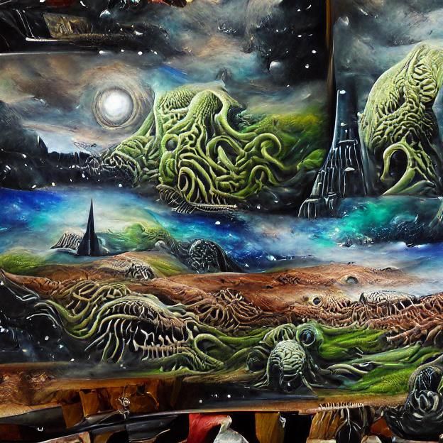A lovecraftian landscape beyond space and time
