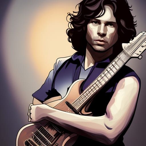 Jim Morrison with guitar