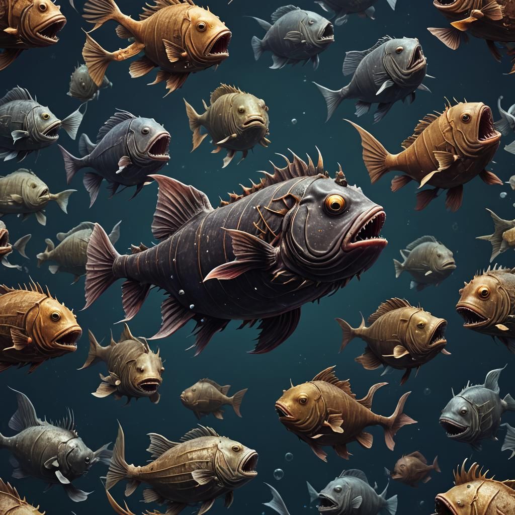 Anglerfish (Lophiiformes) - AI Generated Artwork - NightCafe Creator