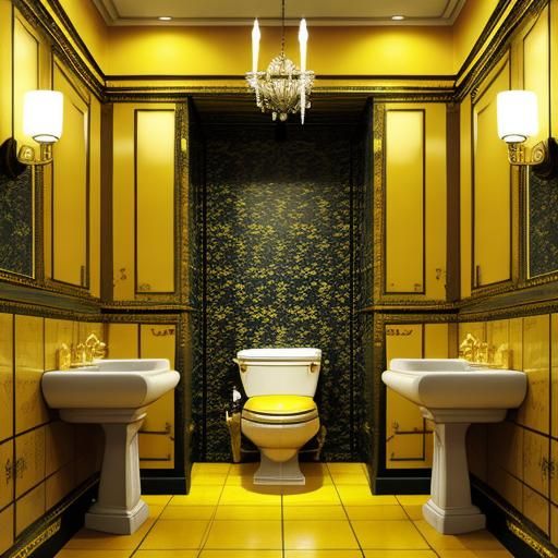 Extremely beautiful fancy lavatory yellow mood.