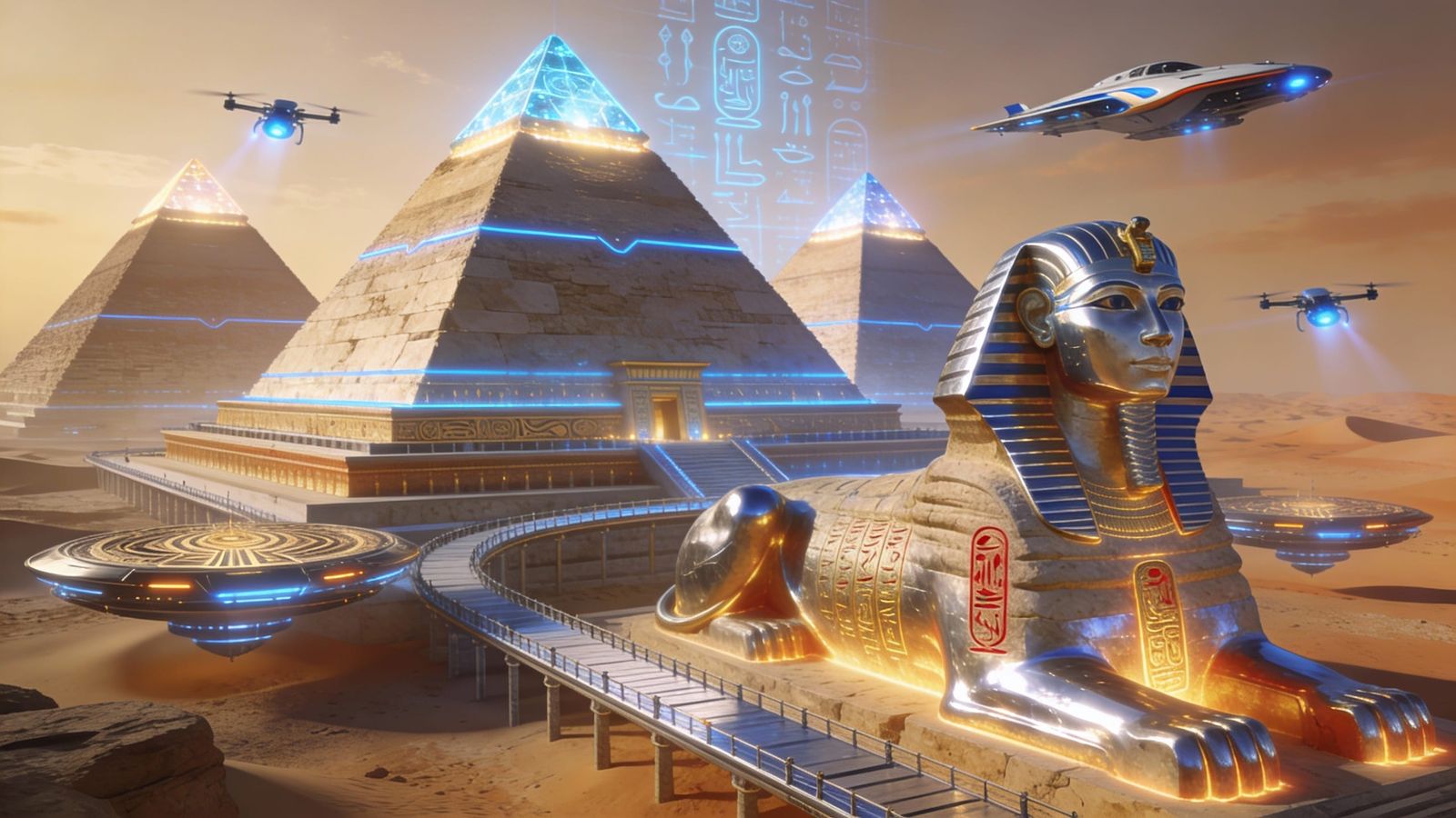Giza Plateau as a restored futuristic megasite.   by @Erasmus