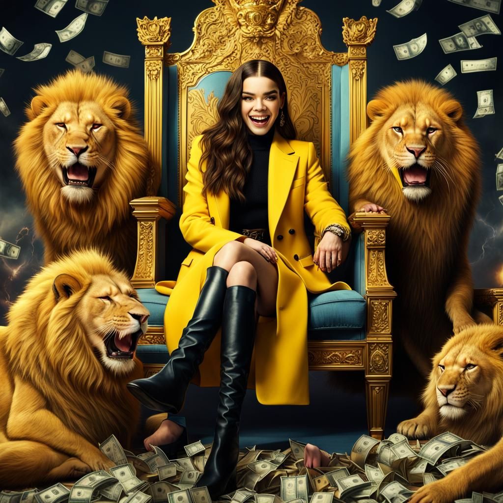 Hailee Steinfeld jewellery boots earrings yellow coat crown ...