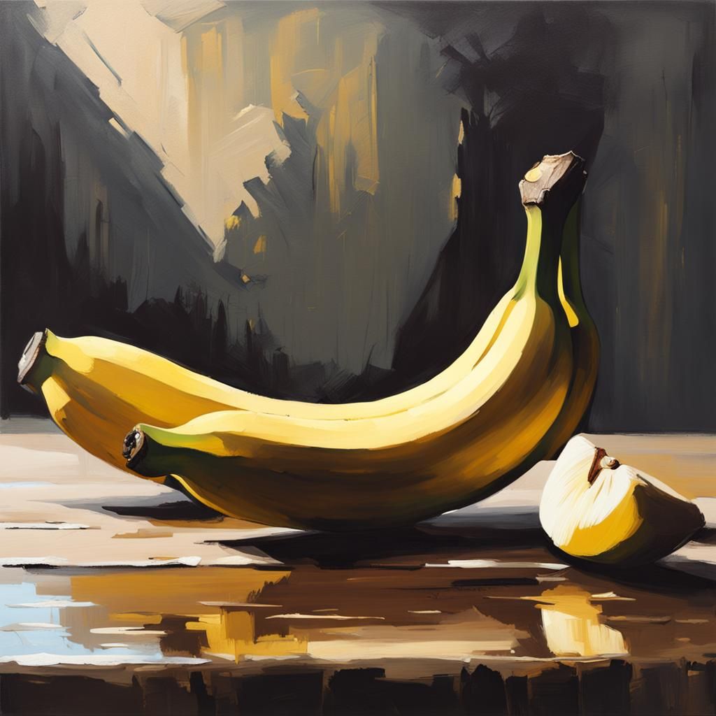 Banana Oil Painting with Natural Lighting