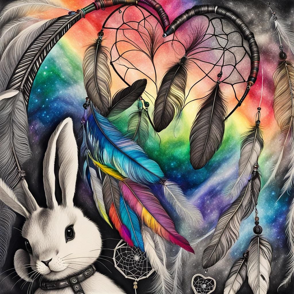 Kids Crayon drawings ,surreal child's drawing , heart shaped...
