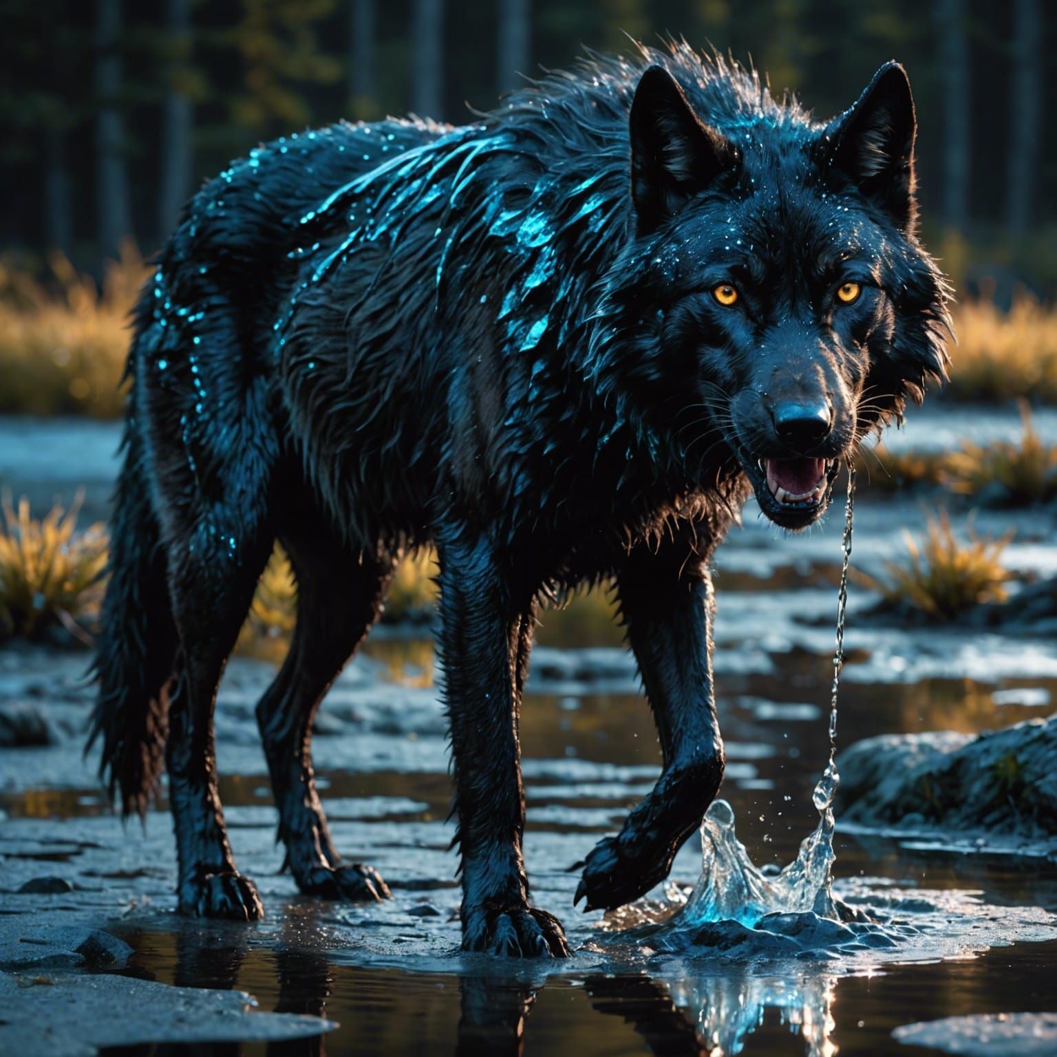 Black wolf  by @Ufuk AI Works