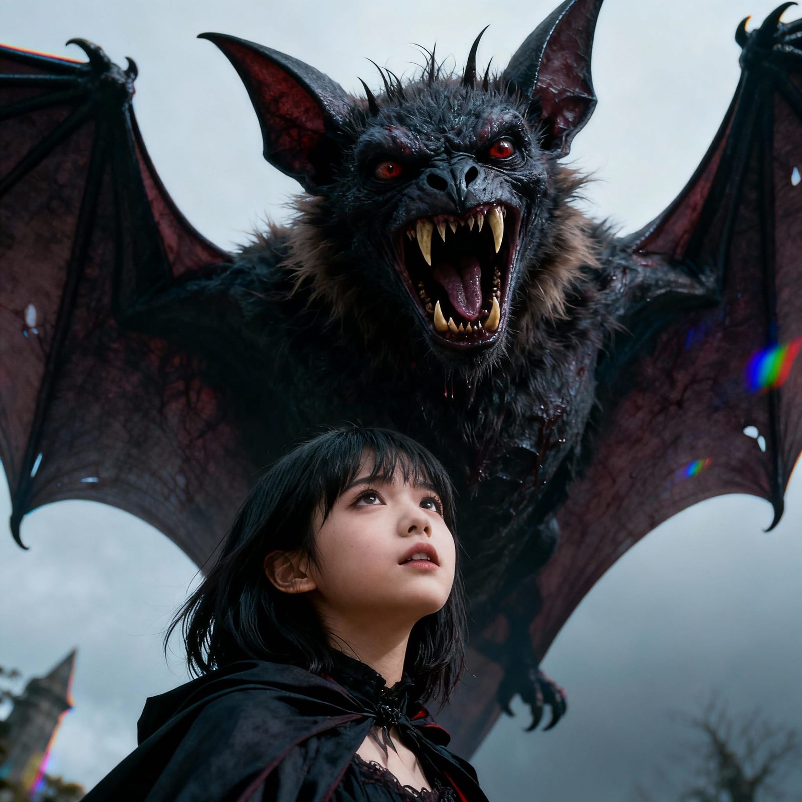 Young Witch and her Bat Familiar