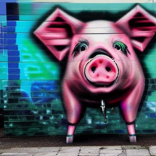 clockpunk cyberpunk glitchcore hyperrealism street art hyper...