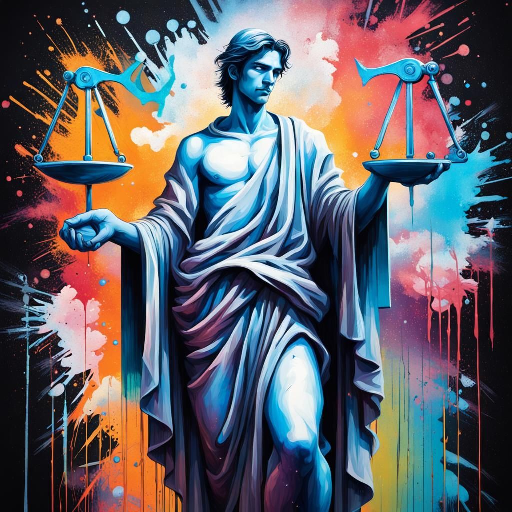 Virgo & Scales of Justice AI Generated Artwork NightCafe Creator