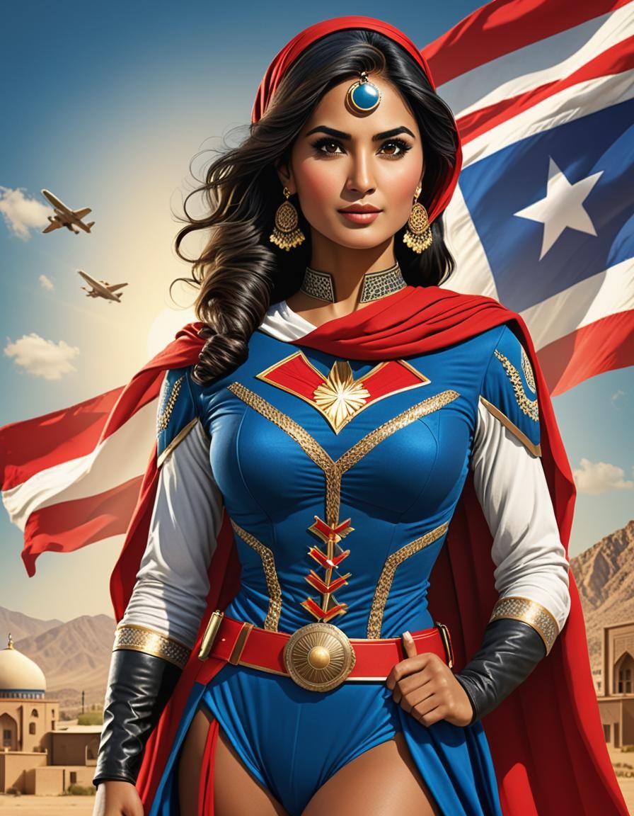 A patriotic female superhero from ... - AI Generated Artwork ...