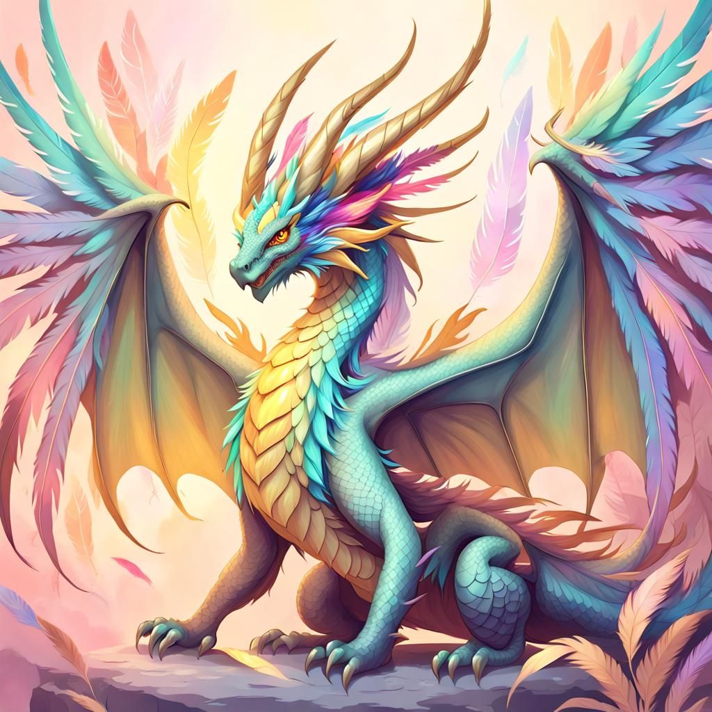 pastel dragon - AI Generated Artwork - NightCafe Creator