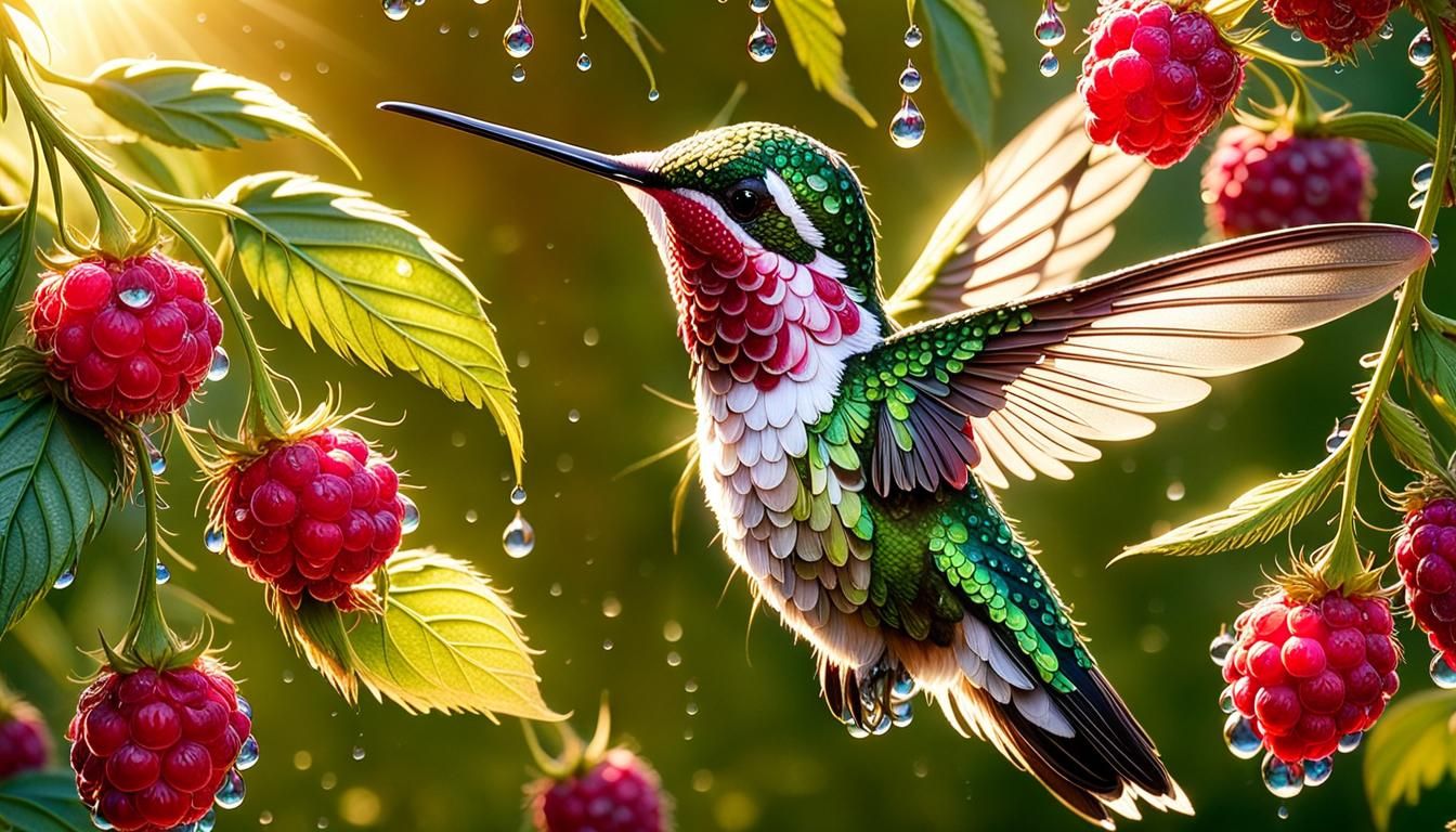 Baby hummingbird  by @Ibidemka