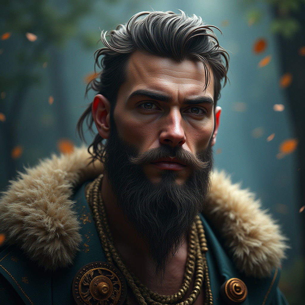 Heroic Figure with Dreamy Eyes, Digital Matte Painting