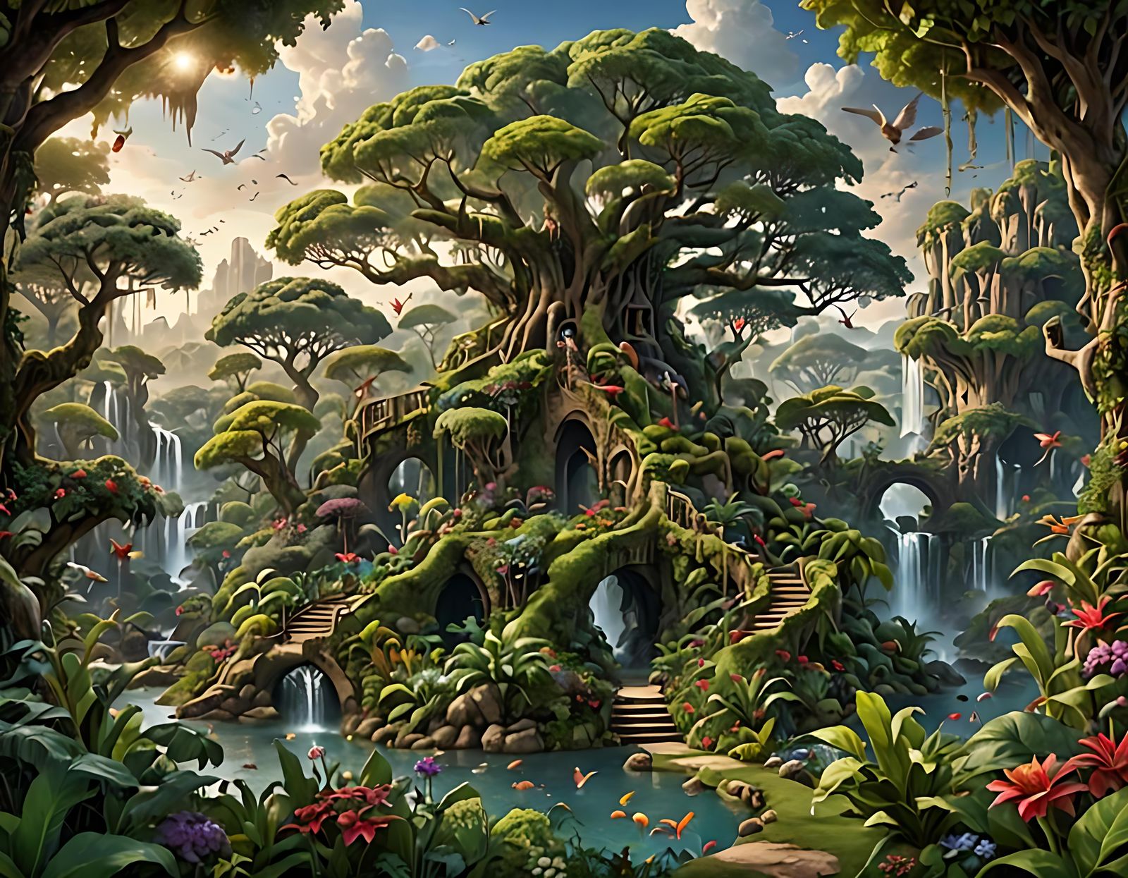 Epic Fantastical Garden of Eden  by @LesserThanTheLeast
