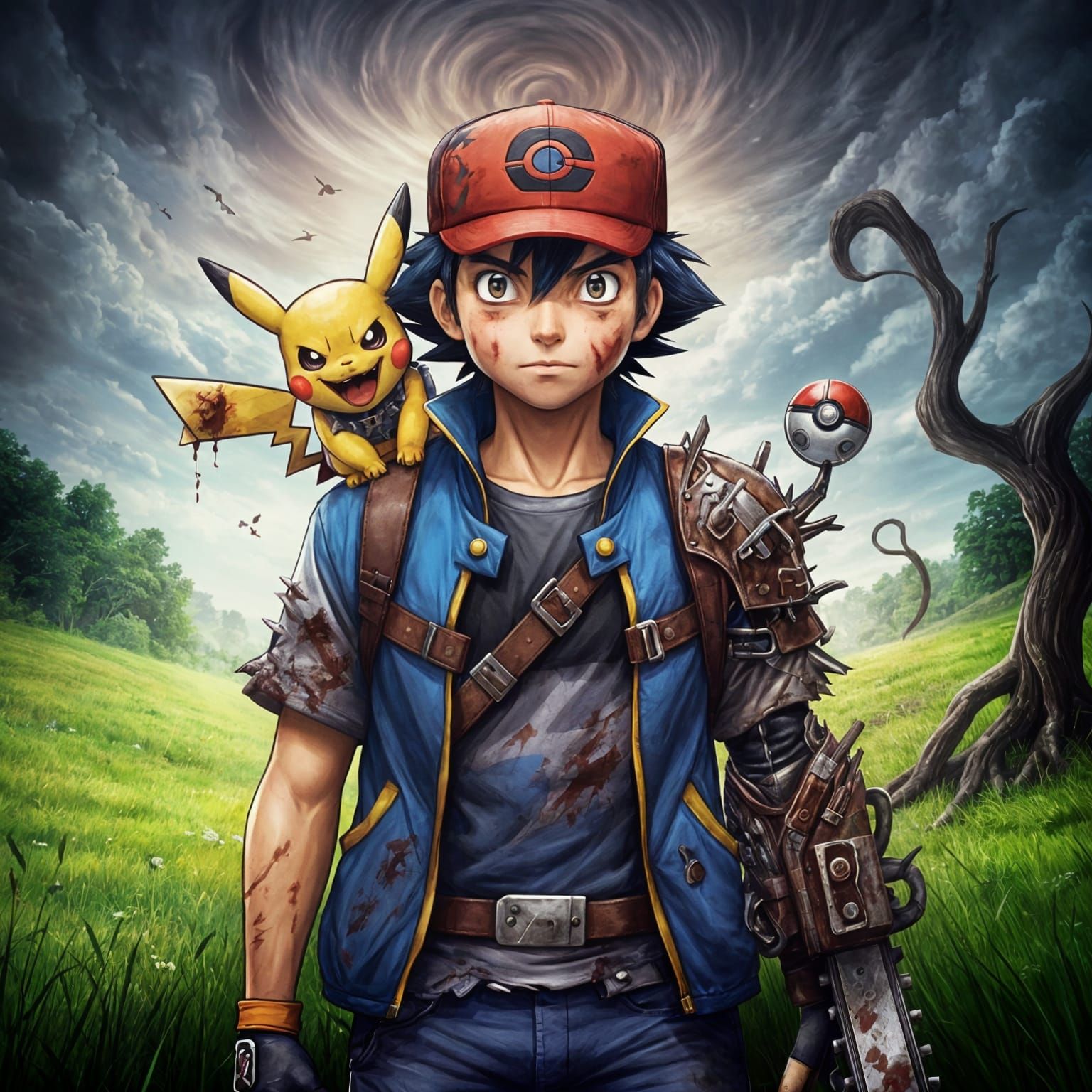 HD Photography, An anime adventurer Walking out of pavement art of a giant neon cross, by Ismail Inceoglu, Erin Hanson, android jones, James...