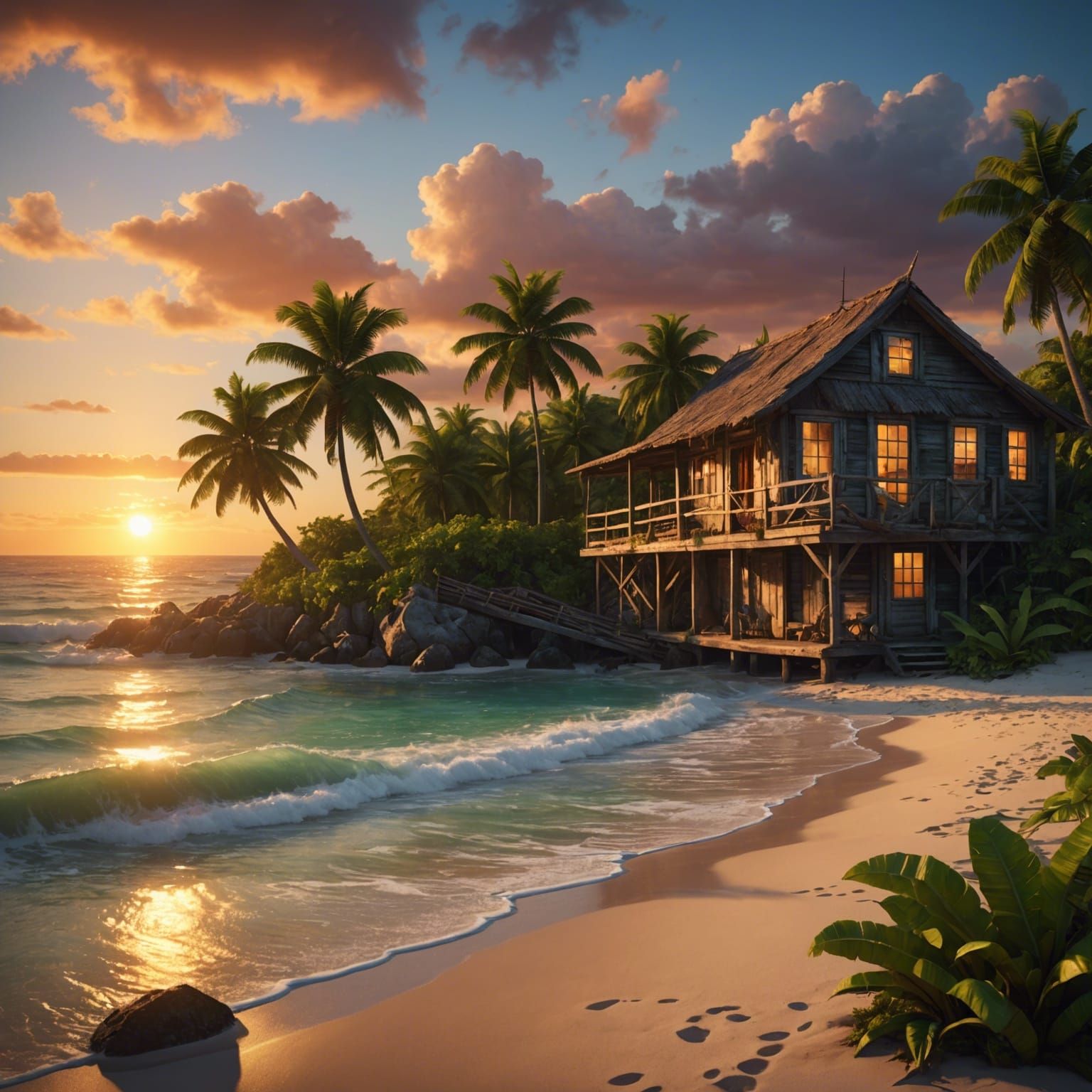 Bahamas Sunset  by @mathy_art_girl_305