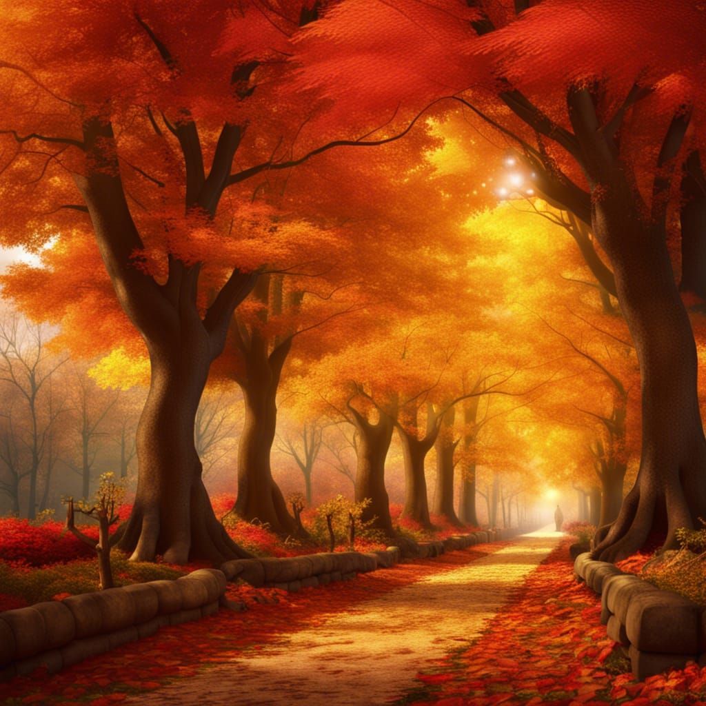 Autumn walk through the park