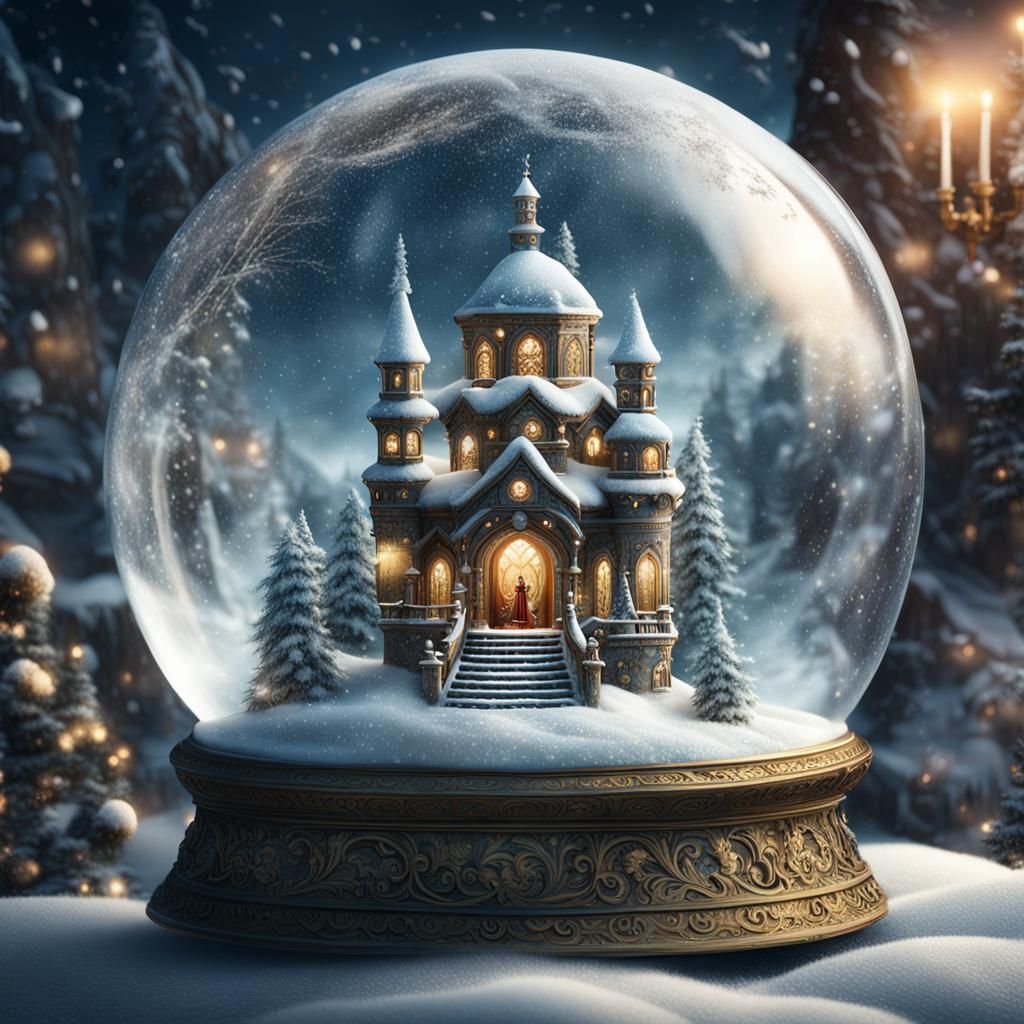 an ornate fairytale snow globe Epic cinematic brilliant stun...