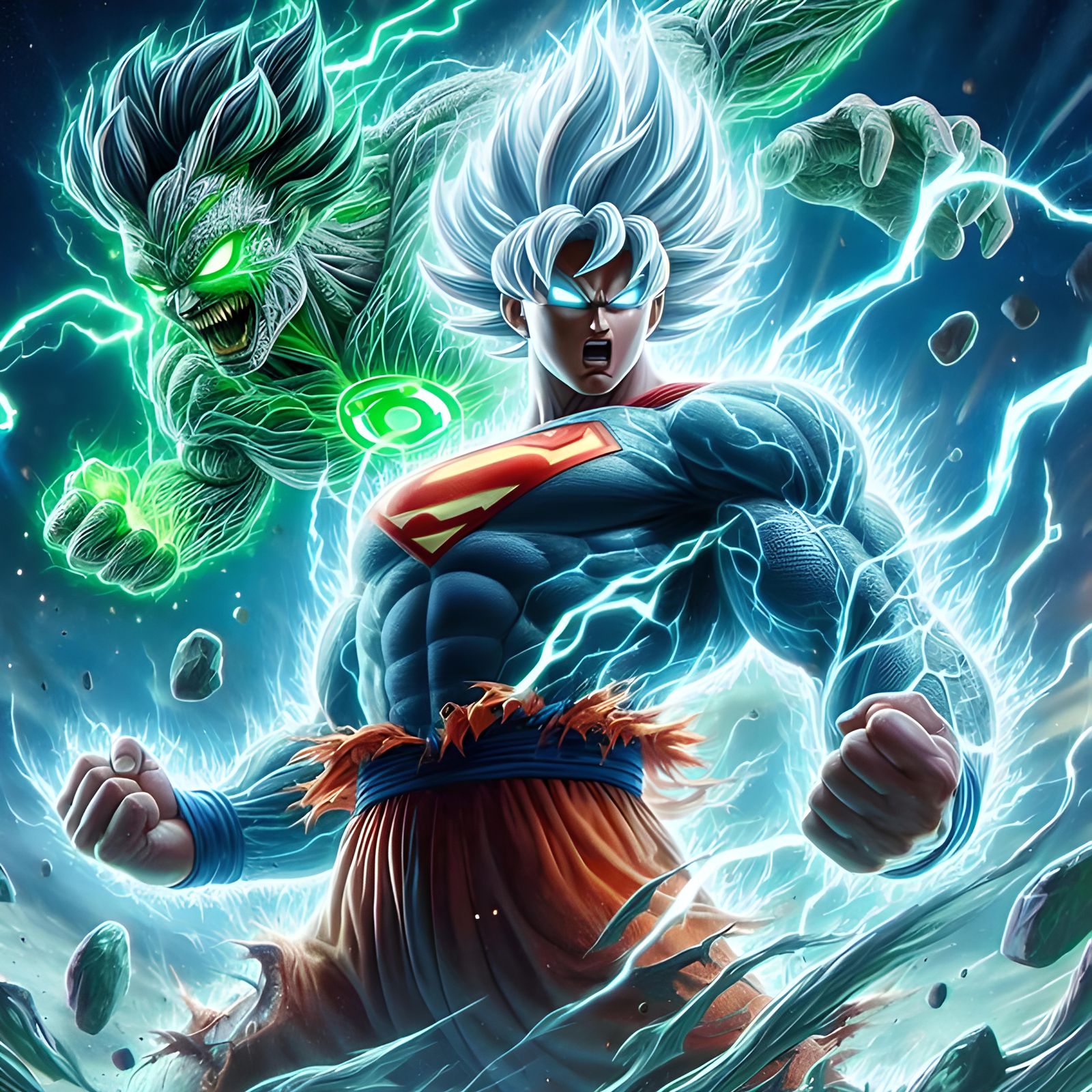 Superman Goku with Ghost Kamikaze Green Lantern