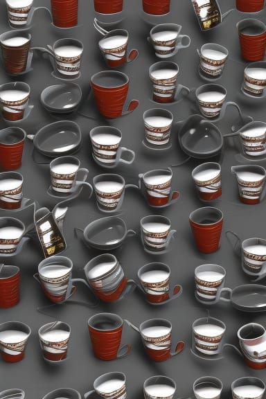 ceiling fan train wreck coffee cup 8k resolution concept art...