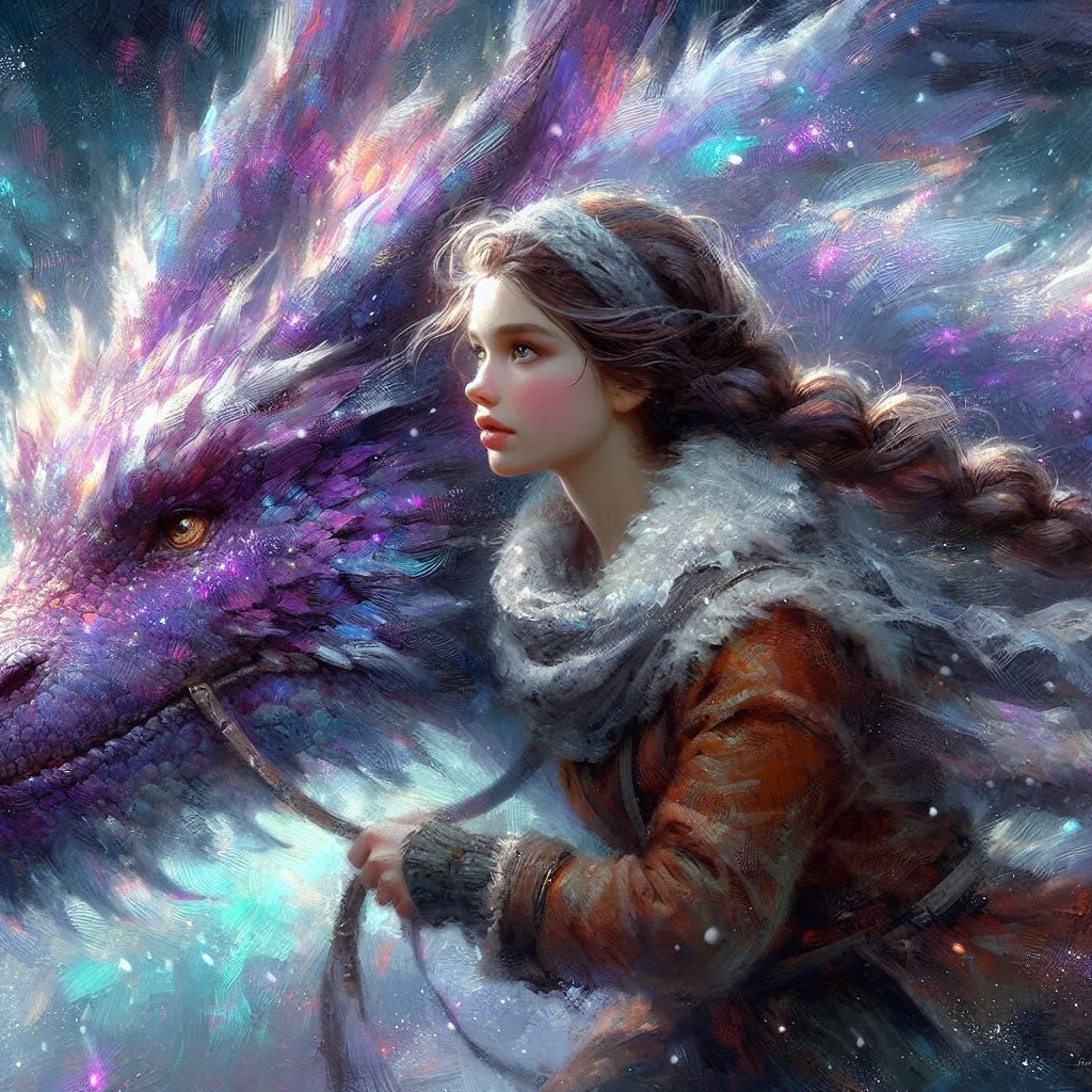 the girl and her purple dragon