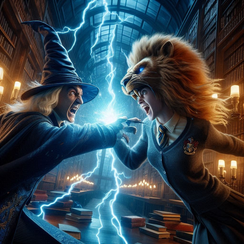 Lucius Malfoy vs Luna Lovegood in Her Lion Hat