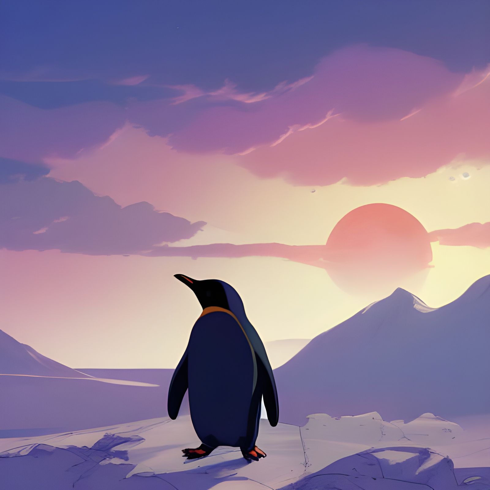 A penguin in the kingdom of ice cream
