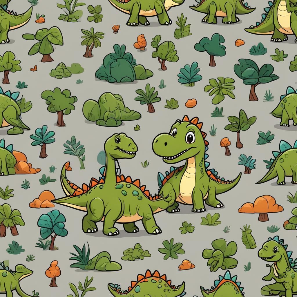 Cute dinosaur character cartoon for young children main focu...
