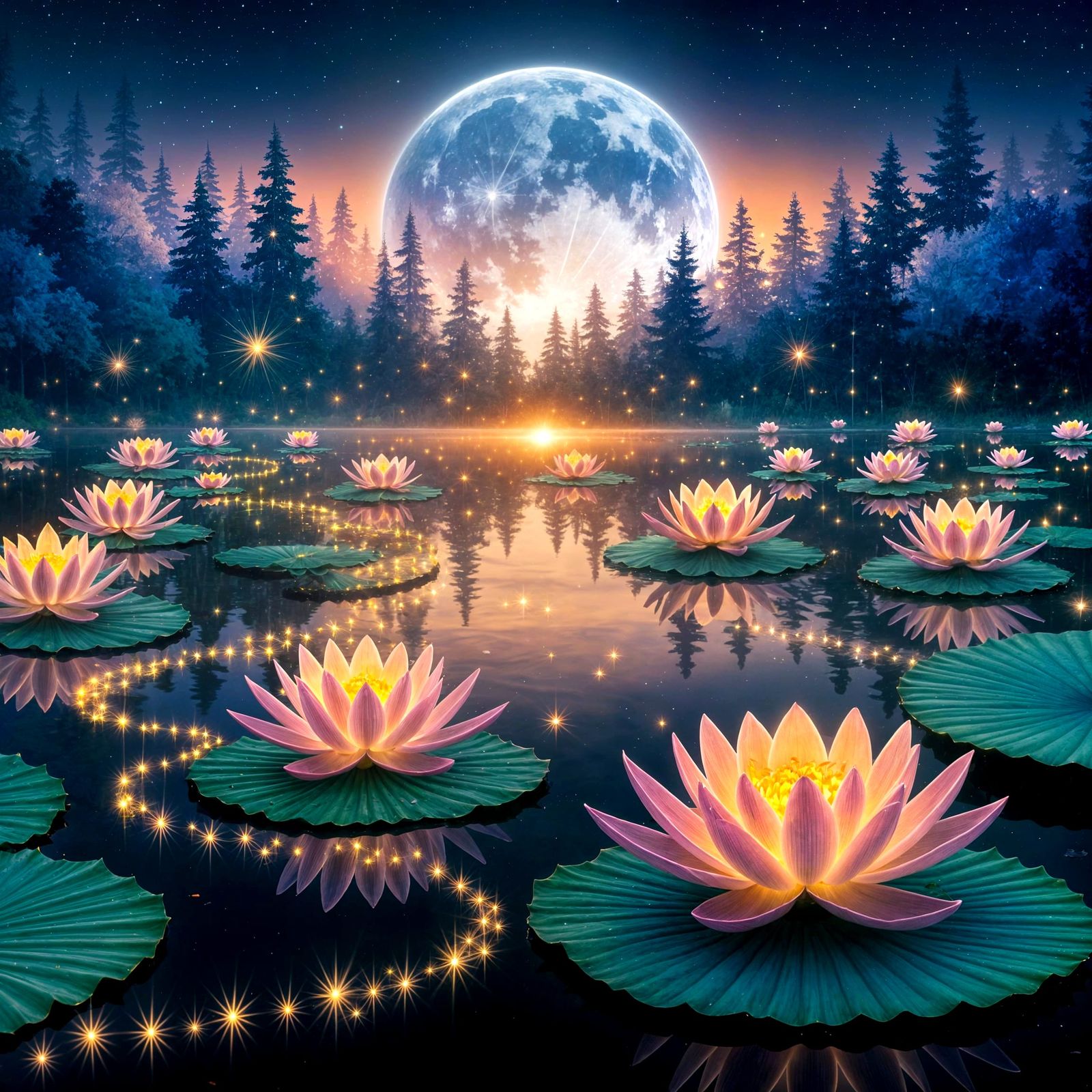 When the moon rises and the lotus flowers bloom  by @IAD_88
