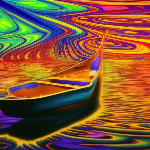 Paddling boat down stream