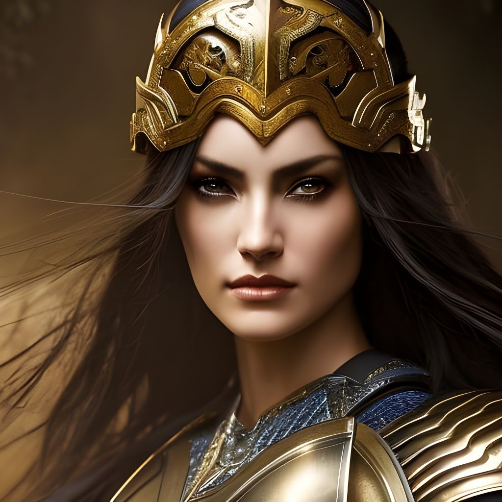 Golden War Goddess - AI Generated Artwork - NightCafe Creator