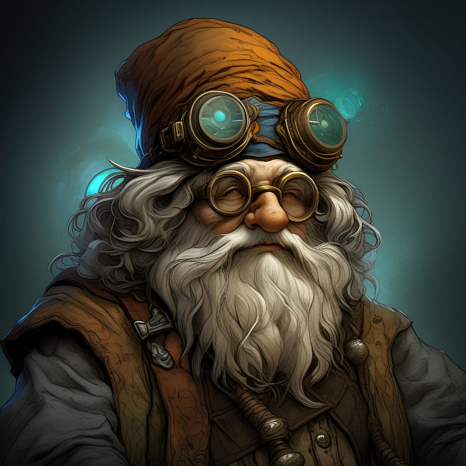 Old Grizzled Gnome Artificer - AI Generated Artwork - NightCafe Creator