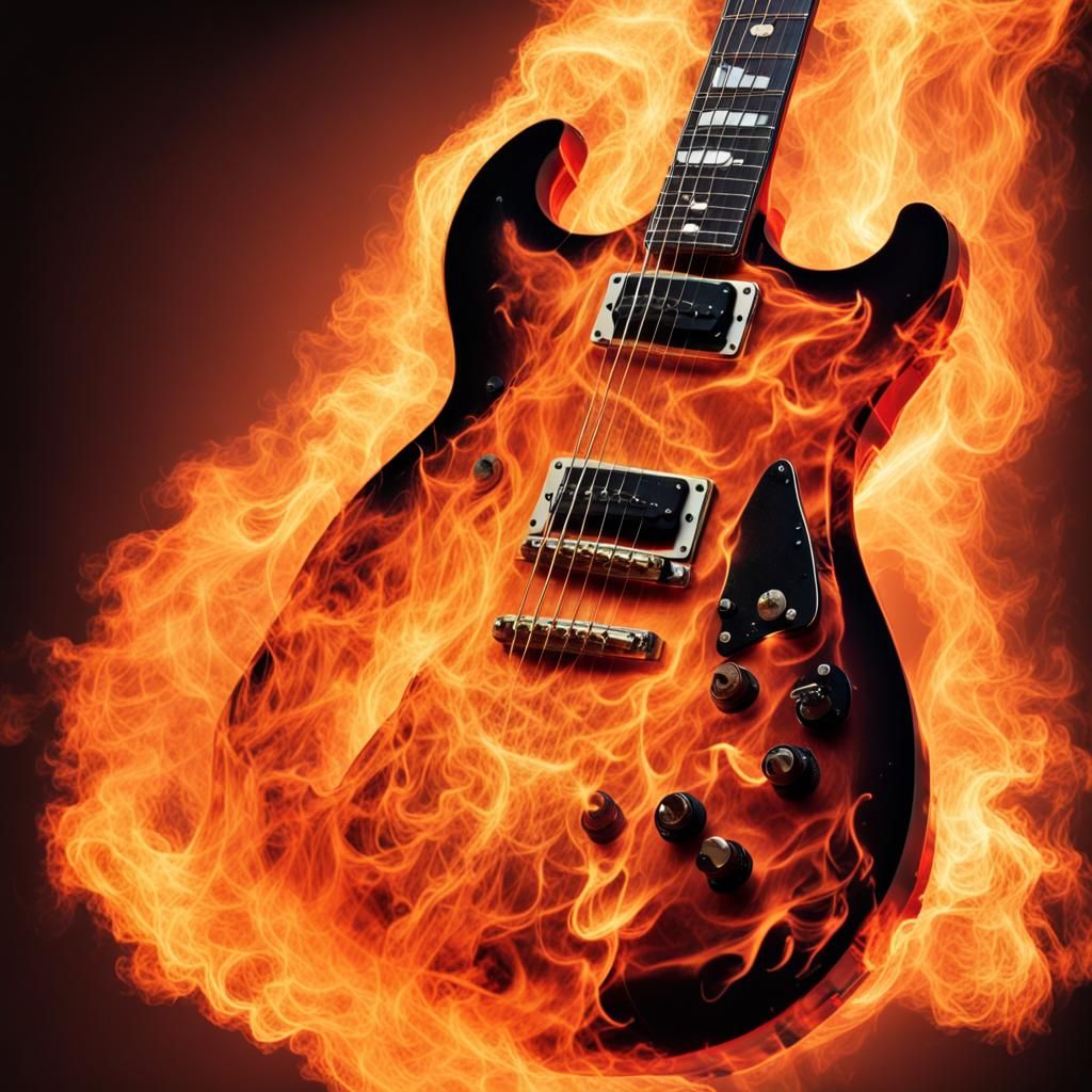 Guitar On Fire  by @Pigfarmer Jr