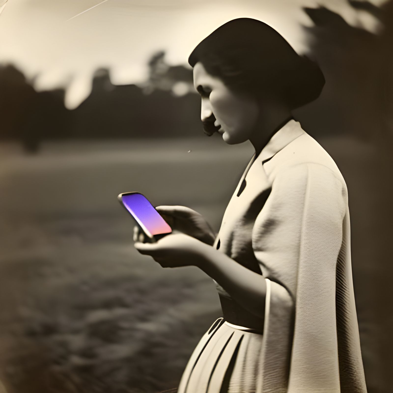 iPhone Screen with App Icons in Deep Color