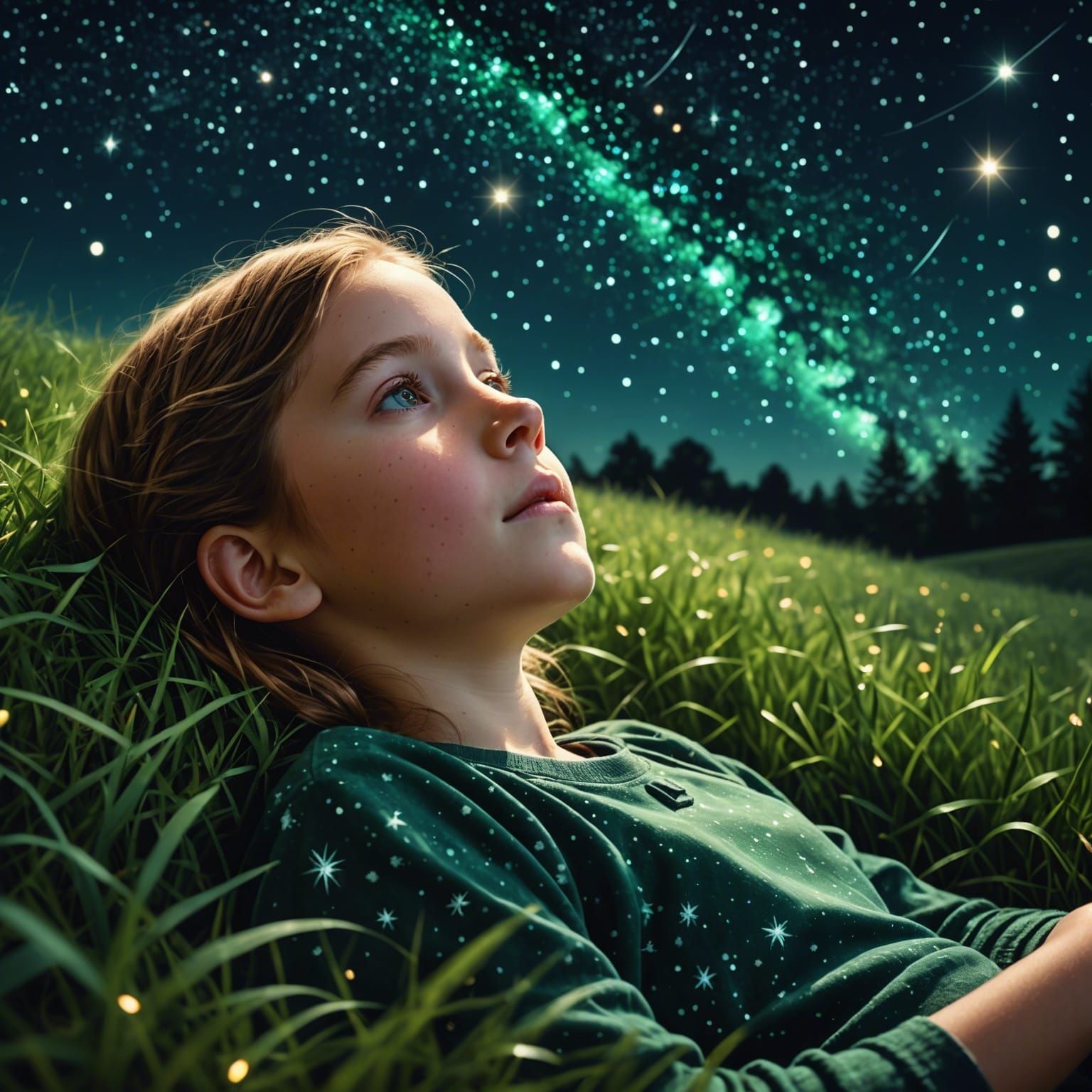 Summertime Laying in Deep Grass Watching the Night Sky  by @Amethystmoonsong