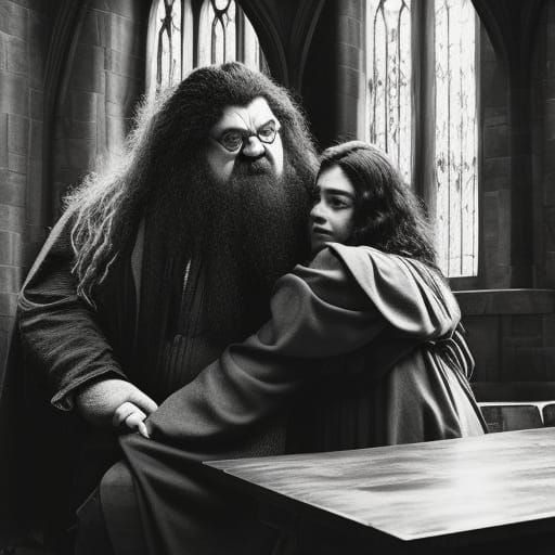 Vintage Photo From Hagrid And Someone From Way Before Harry Was Alive Ai Generated Artwork 2531