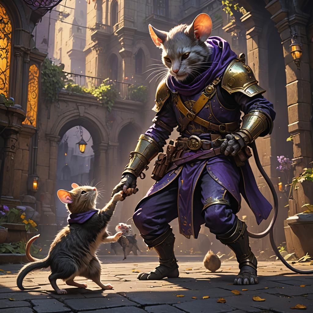 The mouse saving a poor defenceless child from a cat intent ...