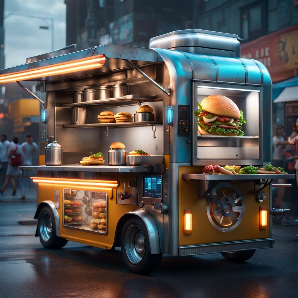 Self service food truck - AI Generated Artwork - NightCafe Creator