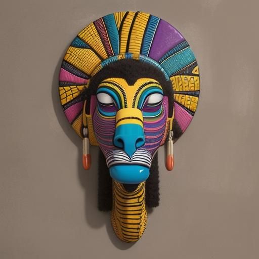 multi-coloured African art wall hanger