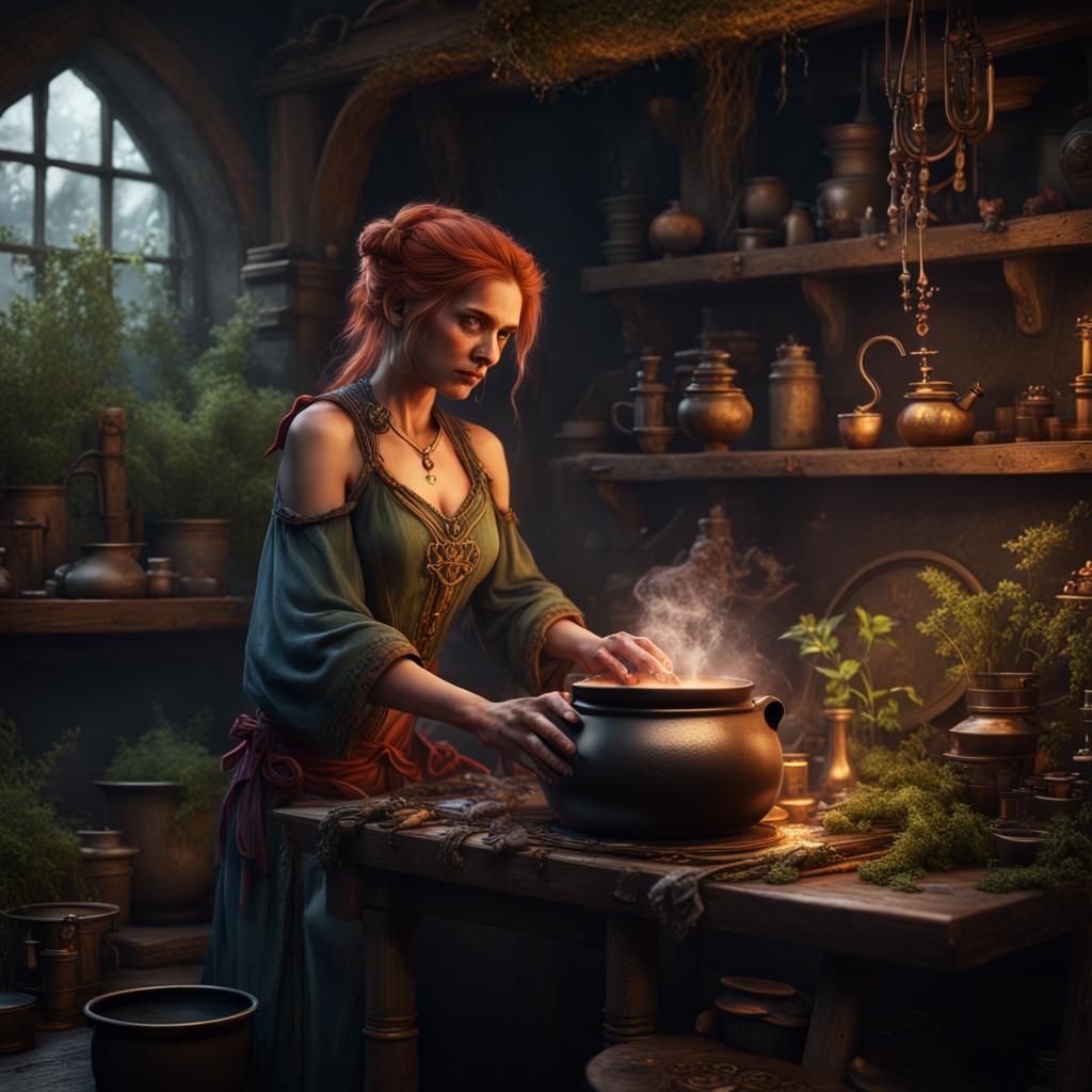 Herbal sorceress AI Generated Artwork NightCafe Creator