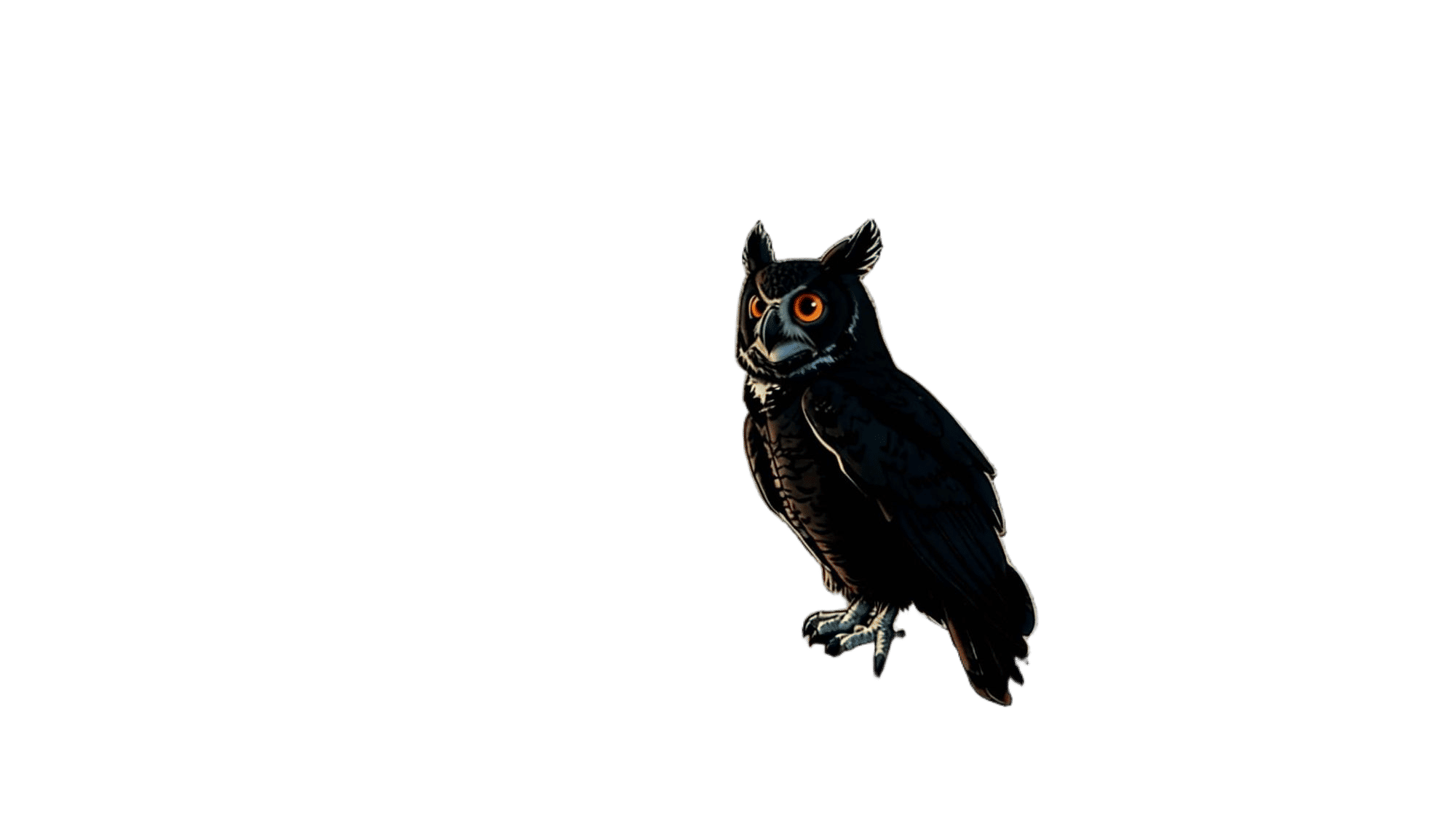 change the owl's pose to be tilting it's head in curiosity