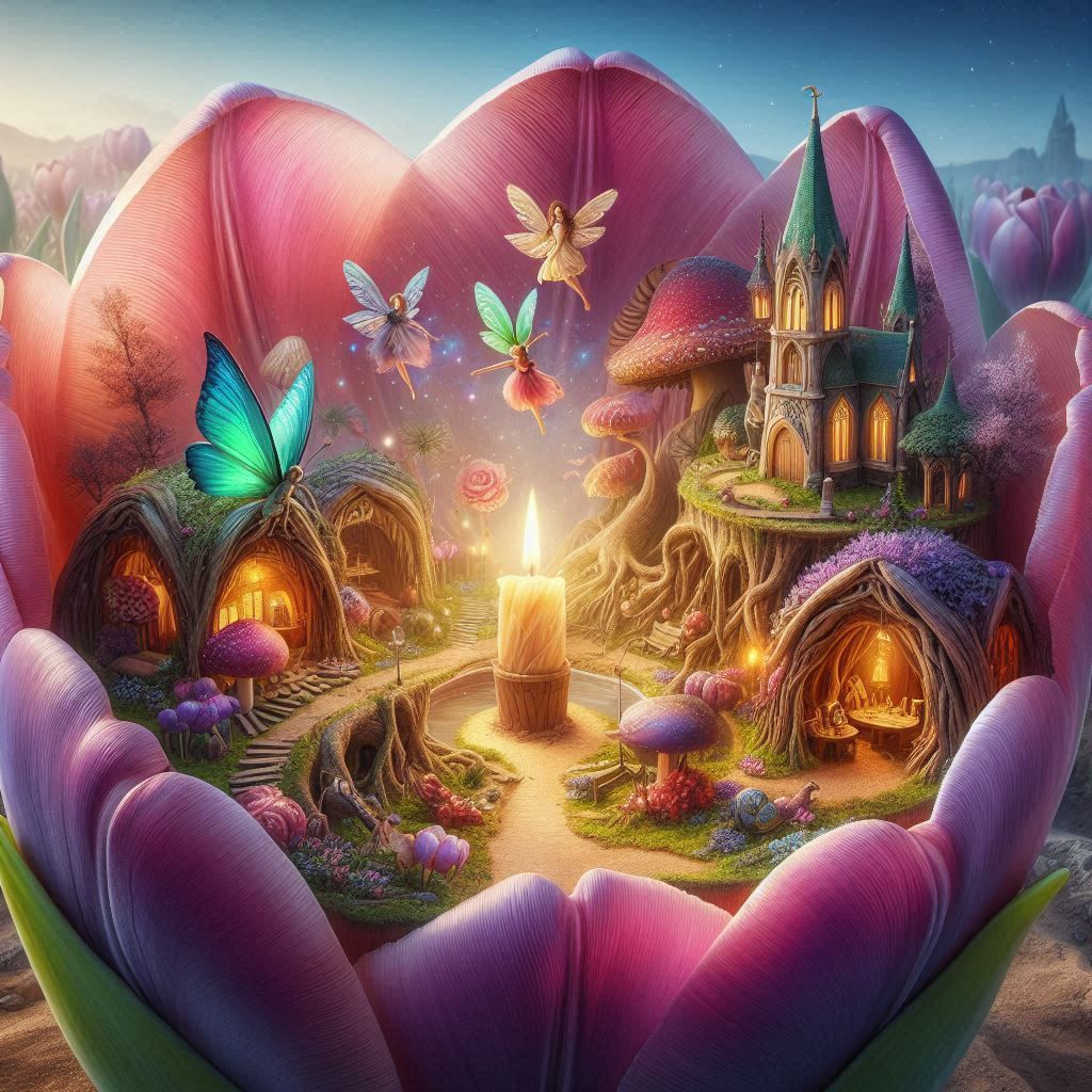 tiny world in a tulip.