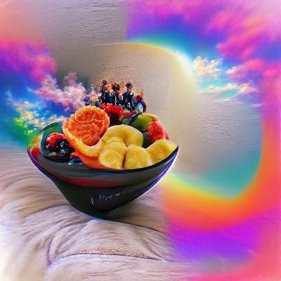 A bowl of fruit composed of good vibes