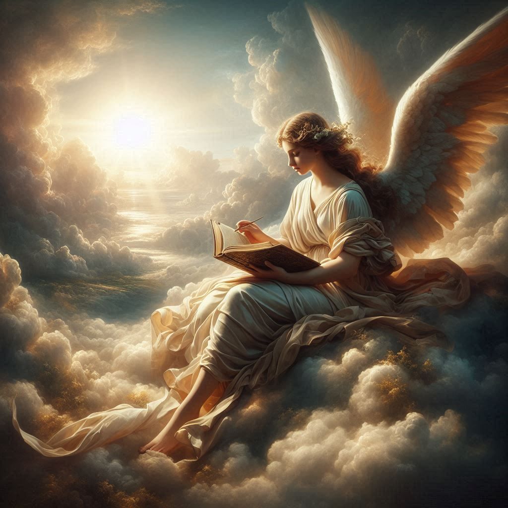 Angel reading The Book of Life
